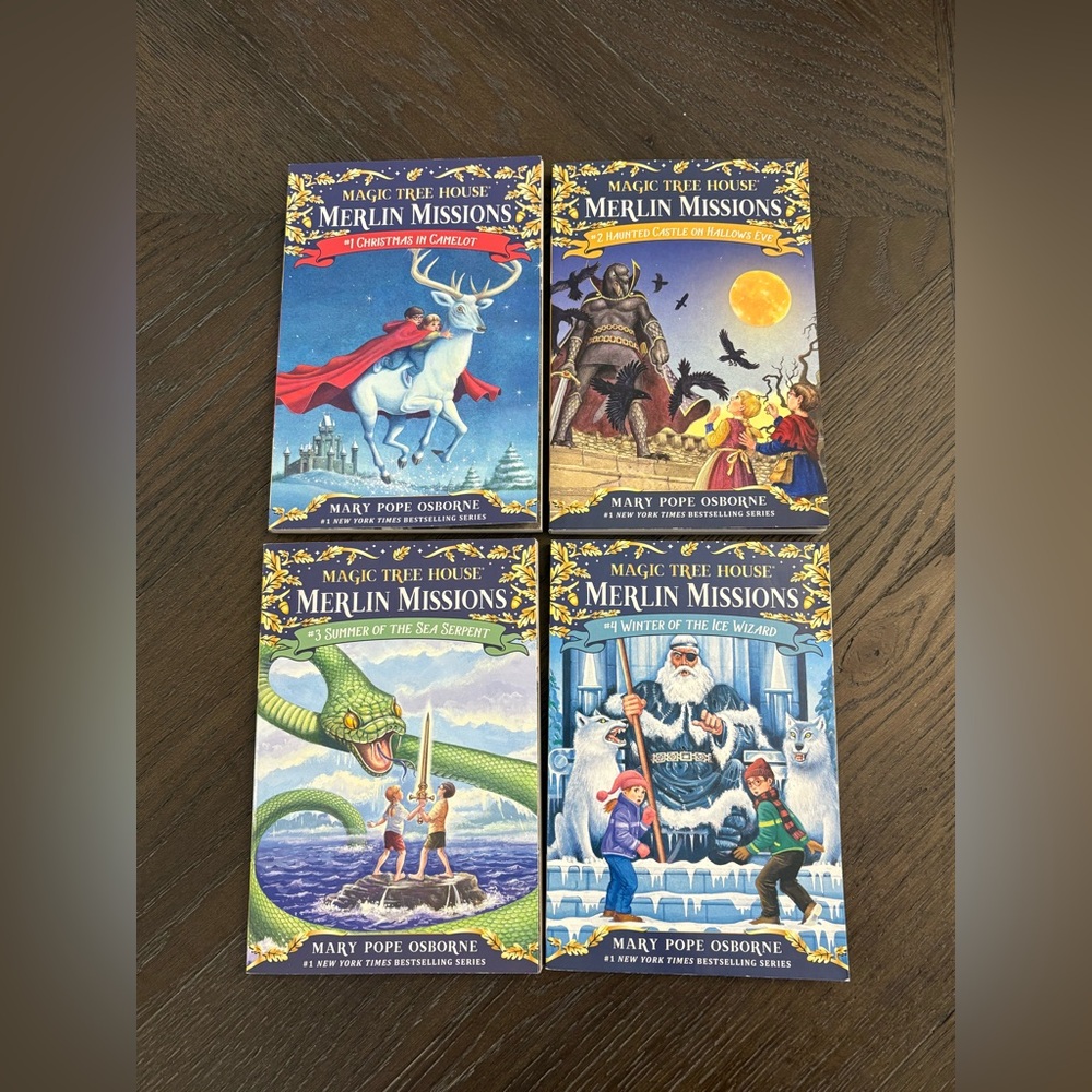 Magic Treehouse Merlin Missions Paperback Books 1 - 4 by Mary Pope Osborne